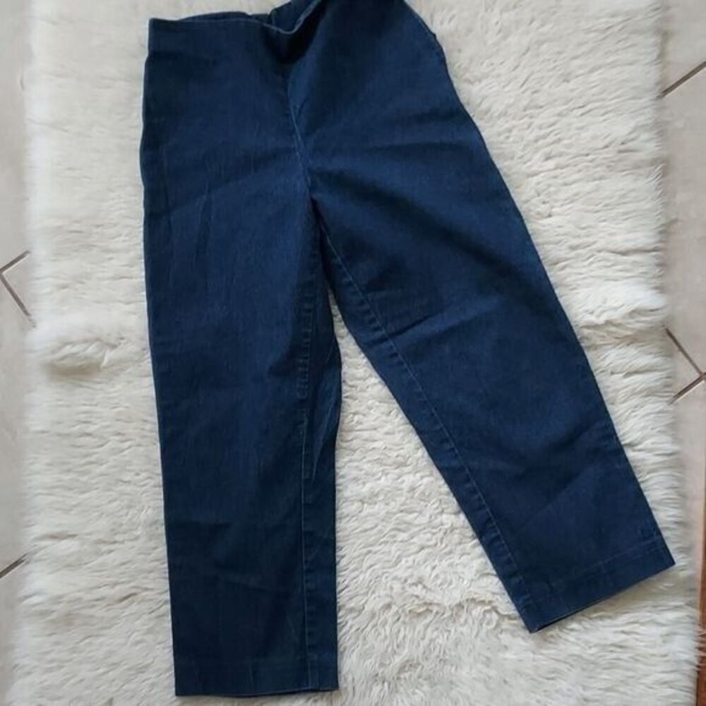 Dress Barn Women's 4 Denim Jean Capri Cropped Flat Front Side Zip‎